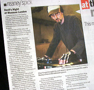 London Free Press page with Charles "Chaz" Vincent as DJ picture